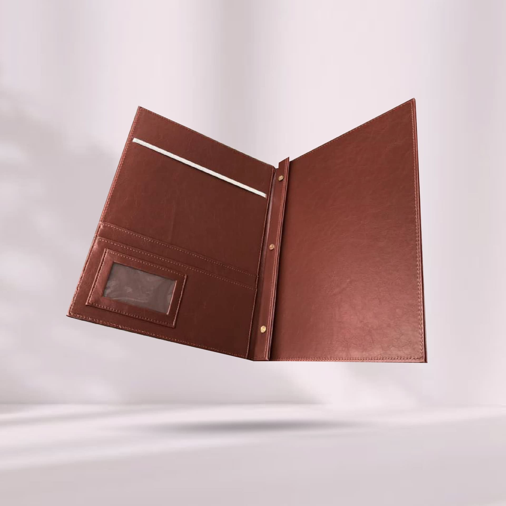 Directory Folder - Premium Leather Cover  แฟ้มเอกสารหนังเทียมพีวีซี สีน้ำตาล