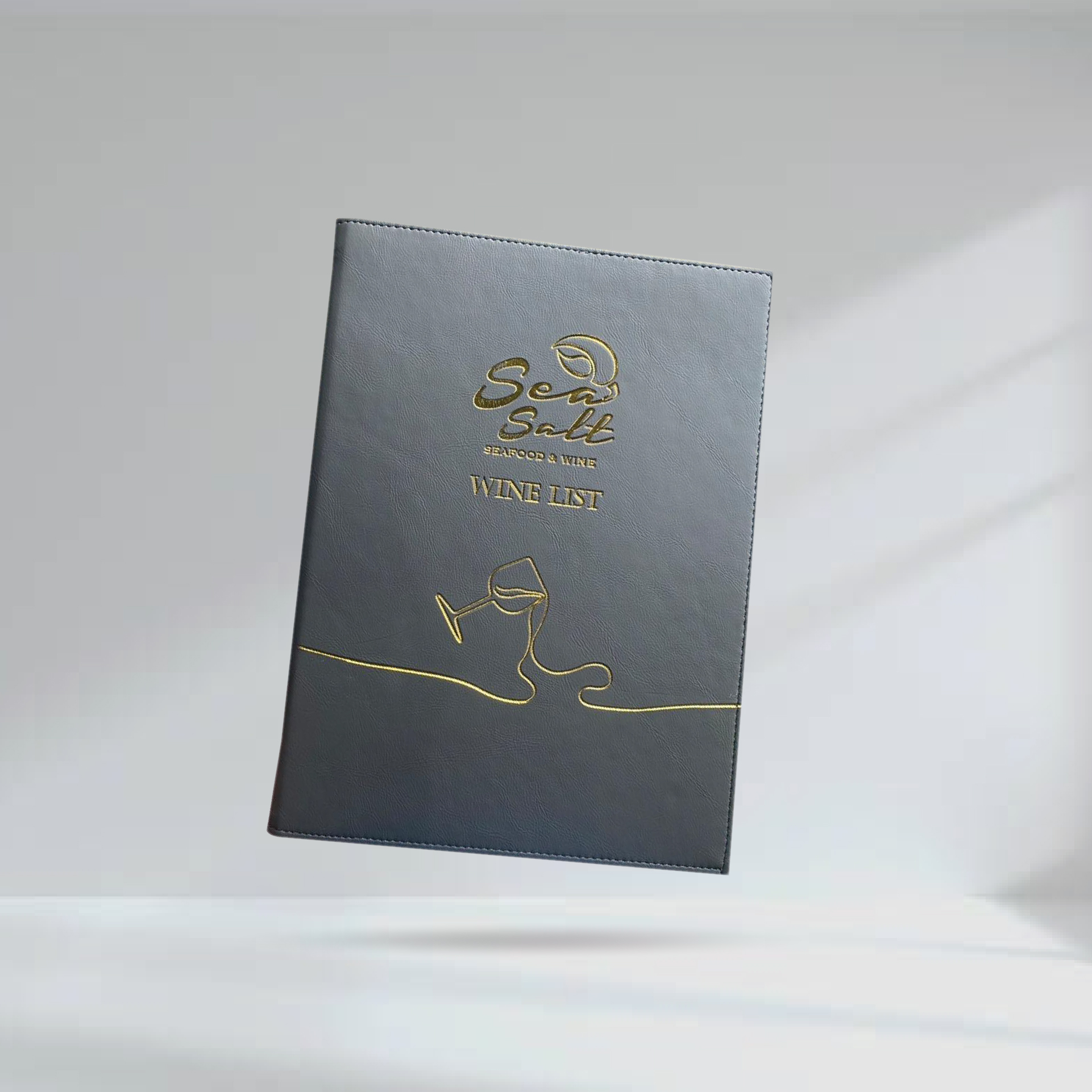 Black Leather Menu Cover ปกเมนูหนังเทียม สีดำ