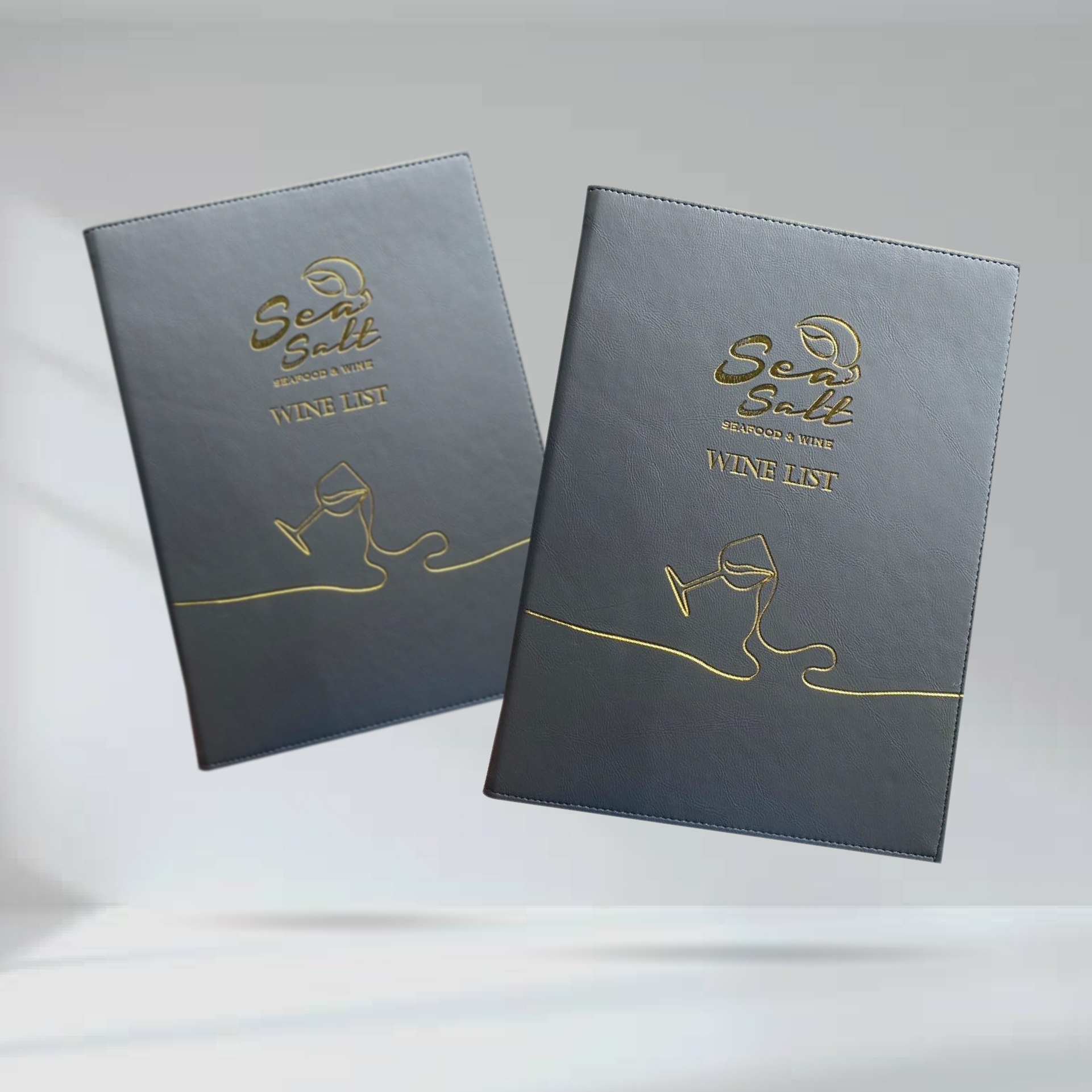 Black Leather Menu Cover ปกเมนูหนังเทียม สีดำ