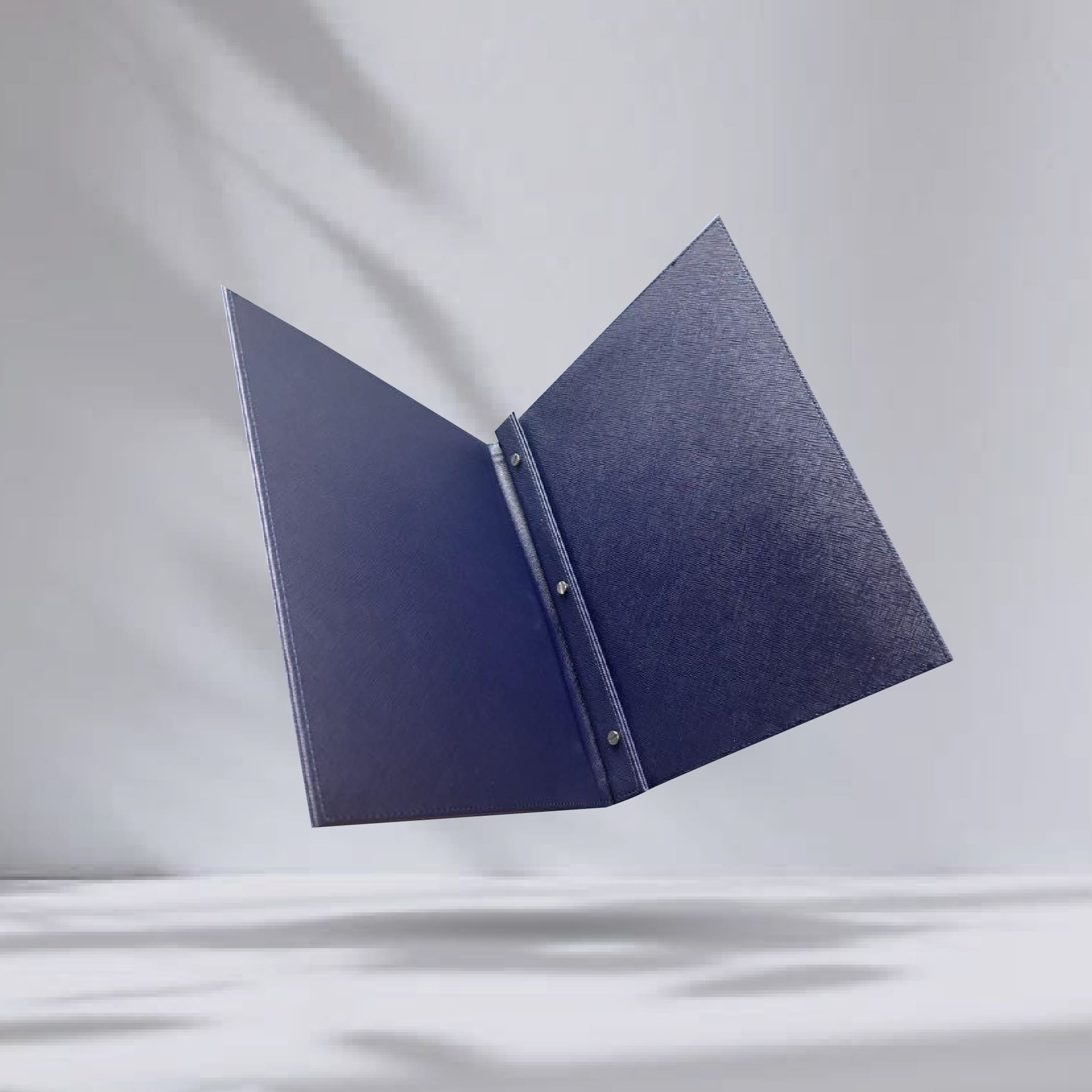 A4 Navy Blue Menu Cover ปกเมนูหนังเทียมพีวีซี สีกรม