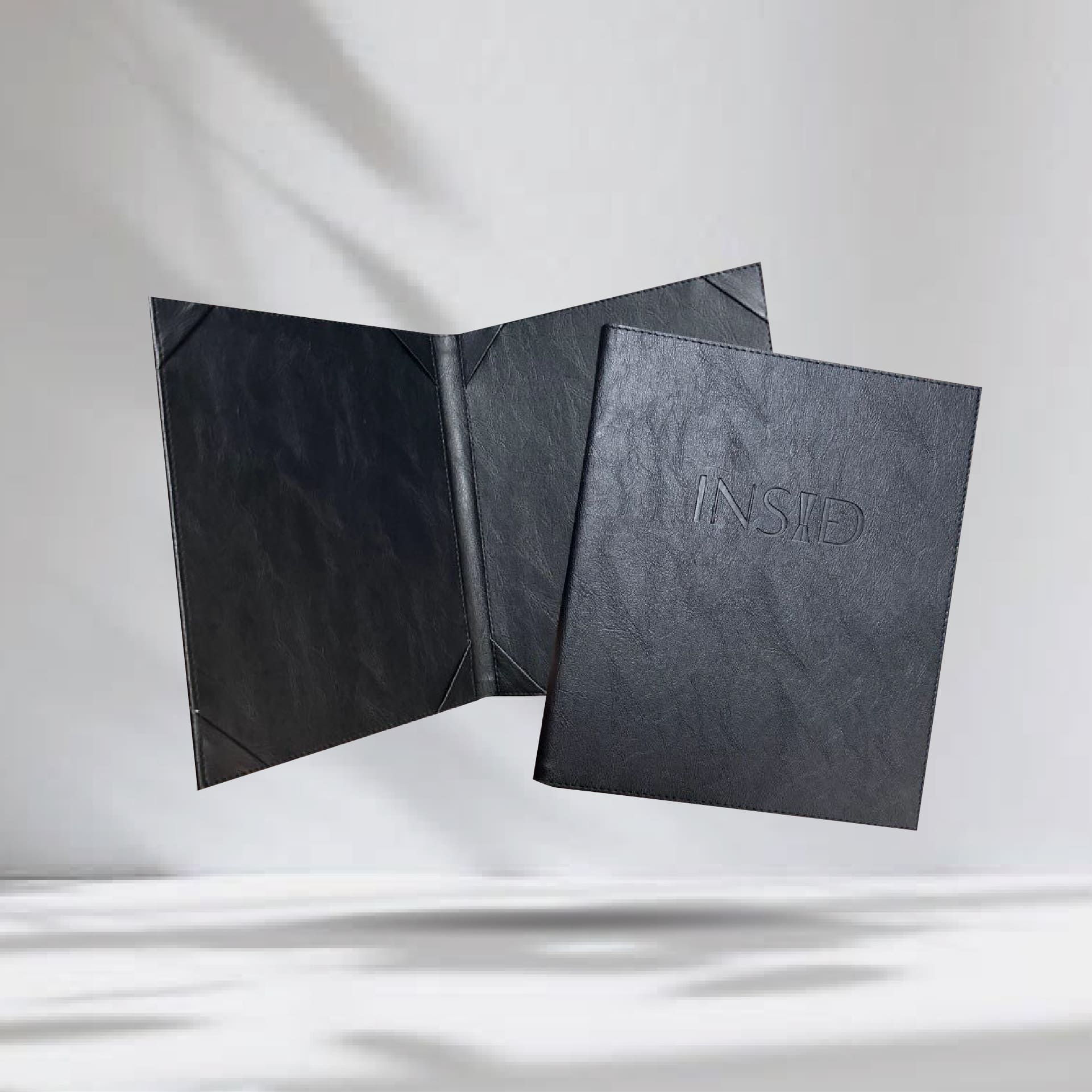 Beverage Leather Menu Cover ปกเมนูหนังเทียมพีวีซี สีดำ