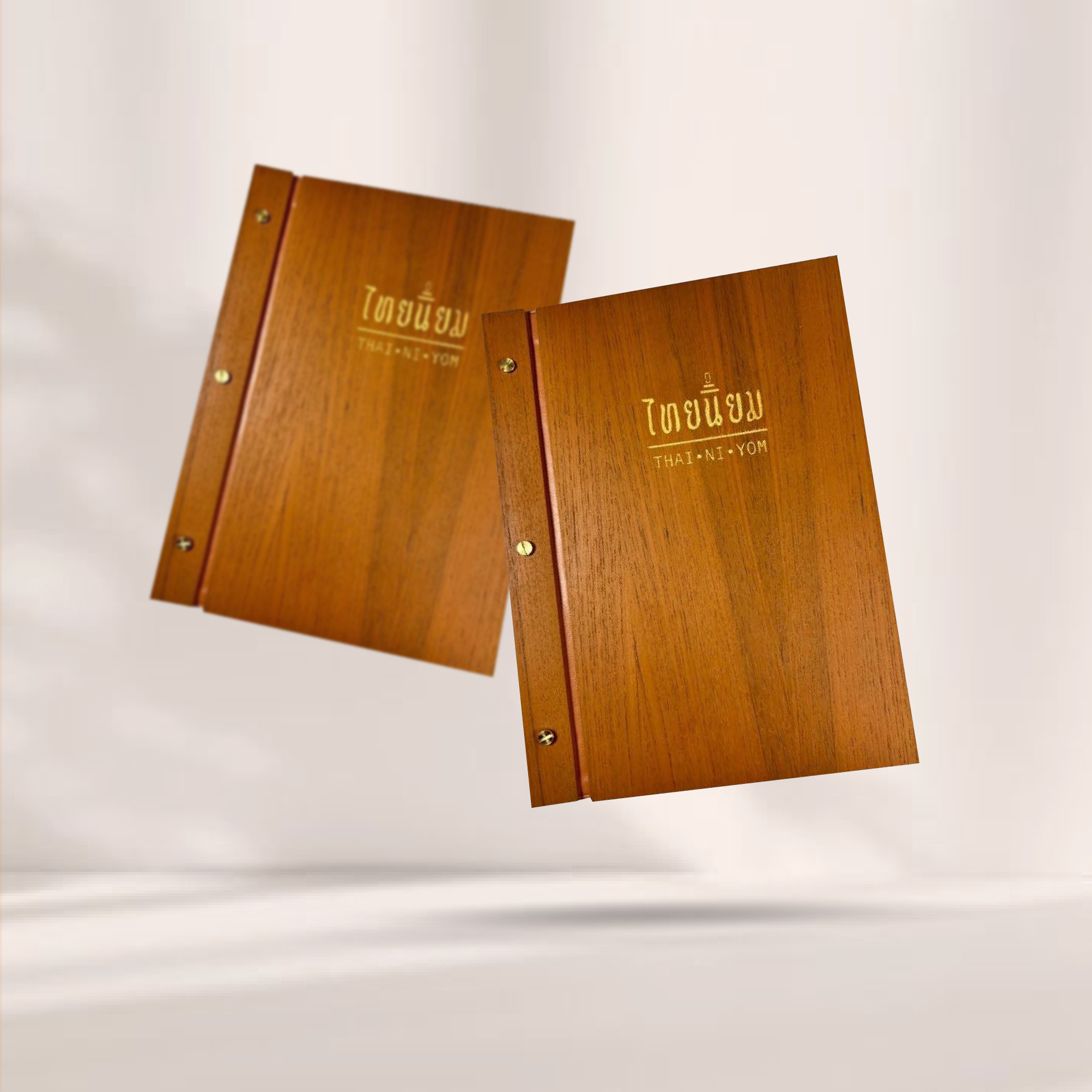 A4 Wooden Menu Cover  ปกเมนูไม้อัดลายไม้สัก