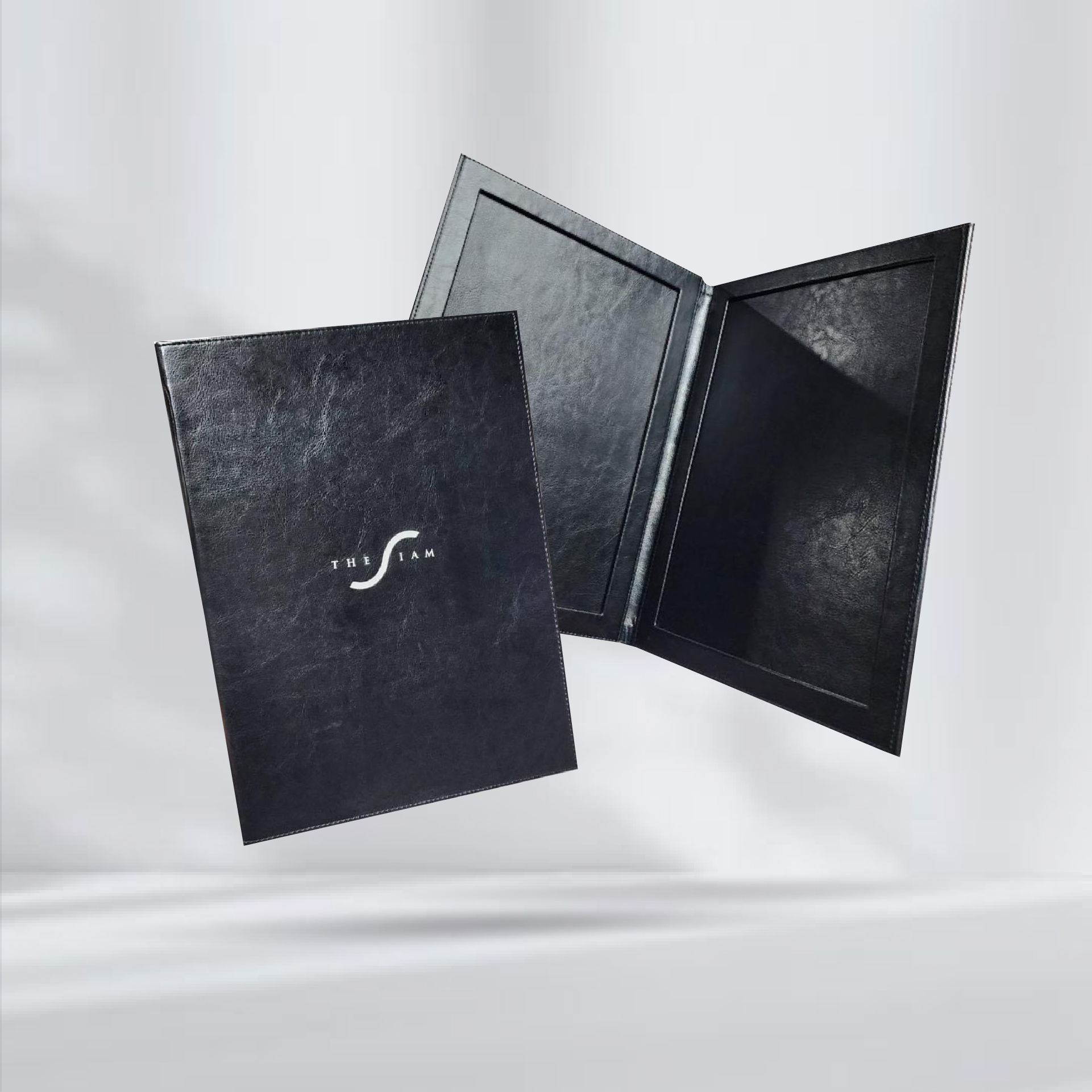 Black Leather Menu Cover ปกเมนูหนังเทียม สีดำ