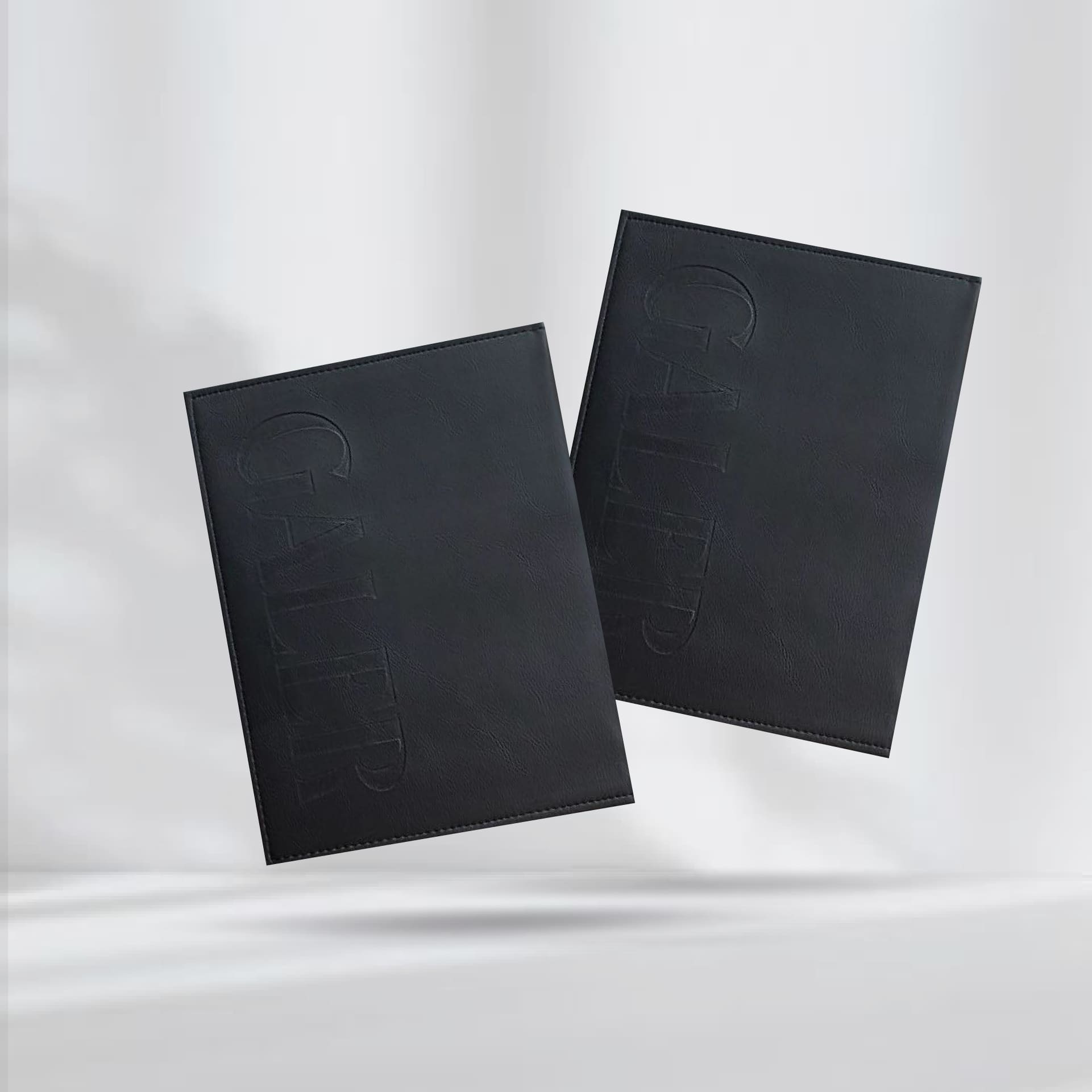 Black Leather ปกเมนูหนังเทียมพีวีซี สีดำ