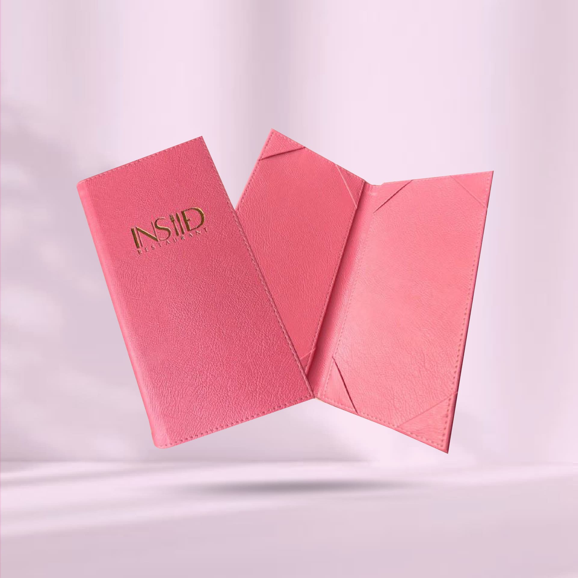 Food Leather Menu Cover ปกเมนูหนังเทียมพีวีซี สีชมพู
