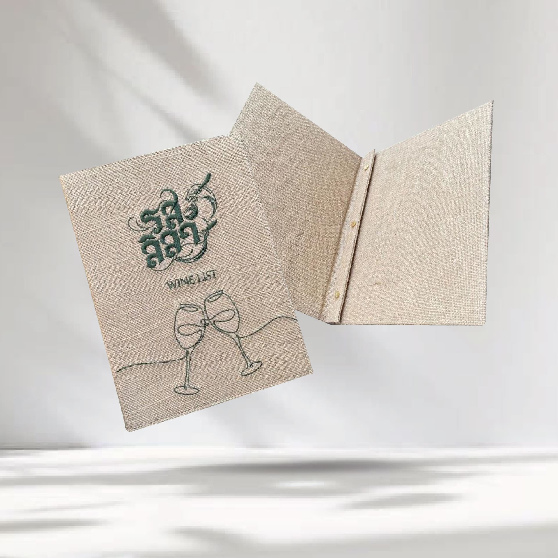 Sackcloth Menu Cover -  Ros Leela ปกเมนูผ้ากระสอบ