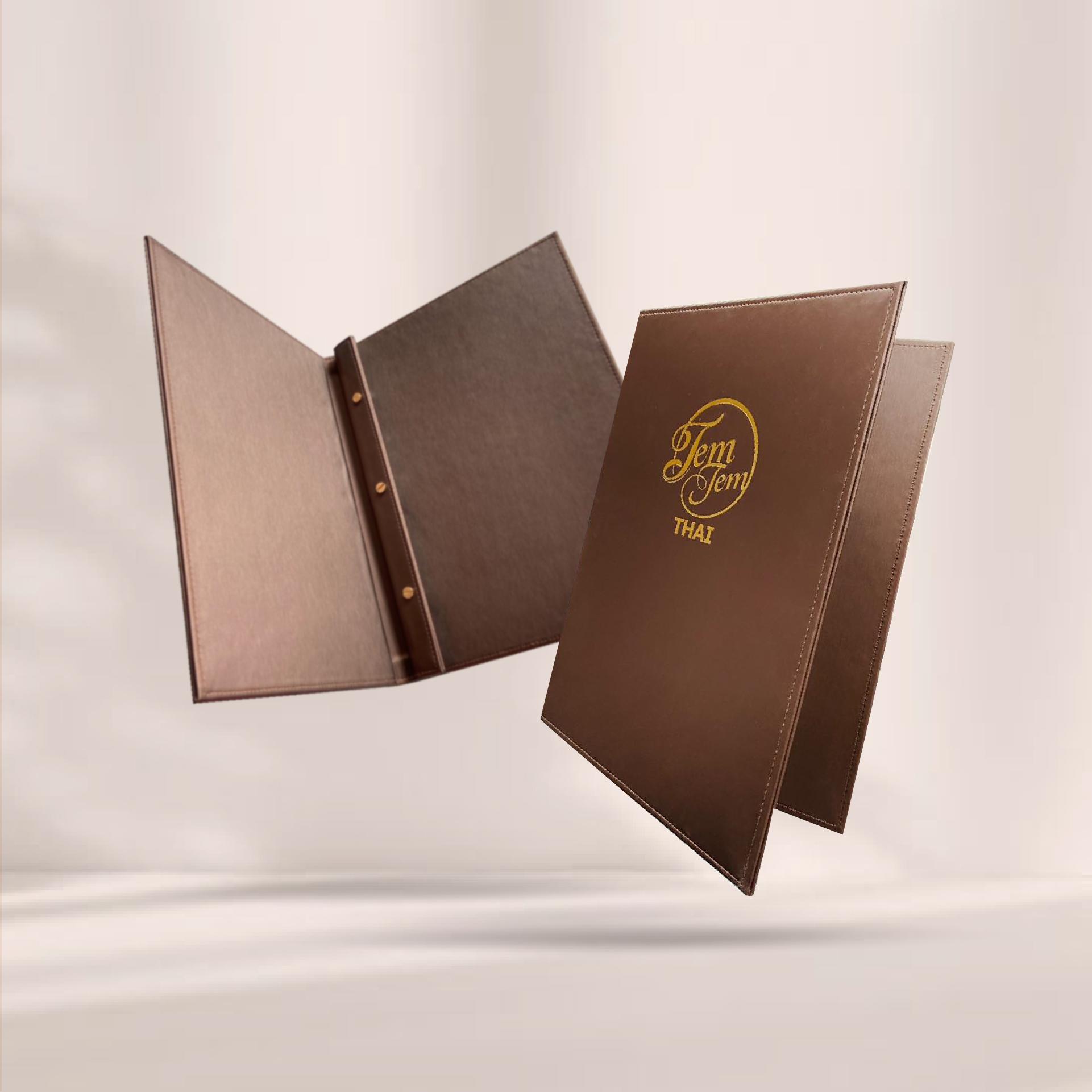 Brown Permium Leather Menu Cover ปกเมนูหนังเทียมสีน้ำตาลเกรดพรีเมี่ยม