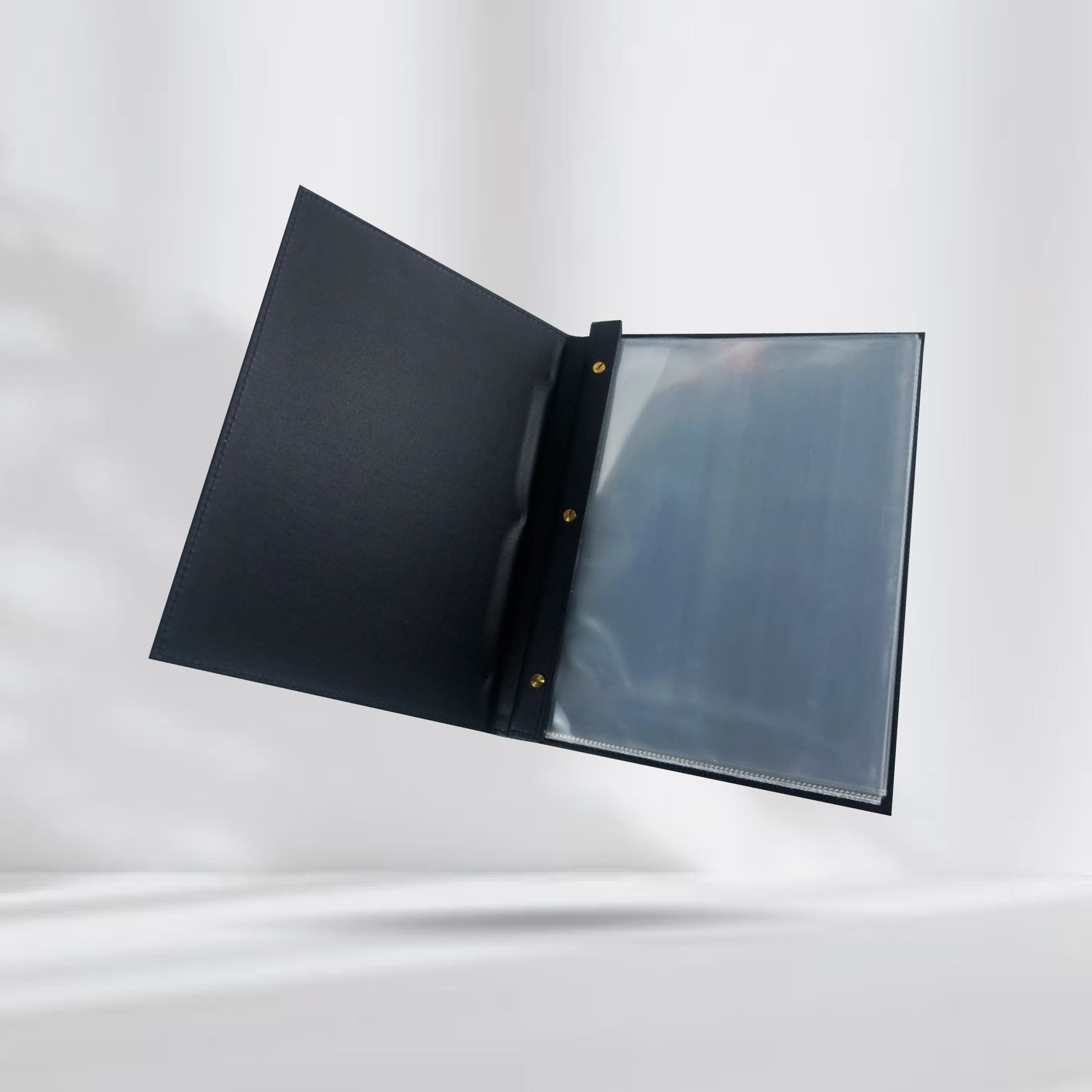 Premium Black Menu Cover ปกเมนูหนังเทียมพีวีซี สีดำ