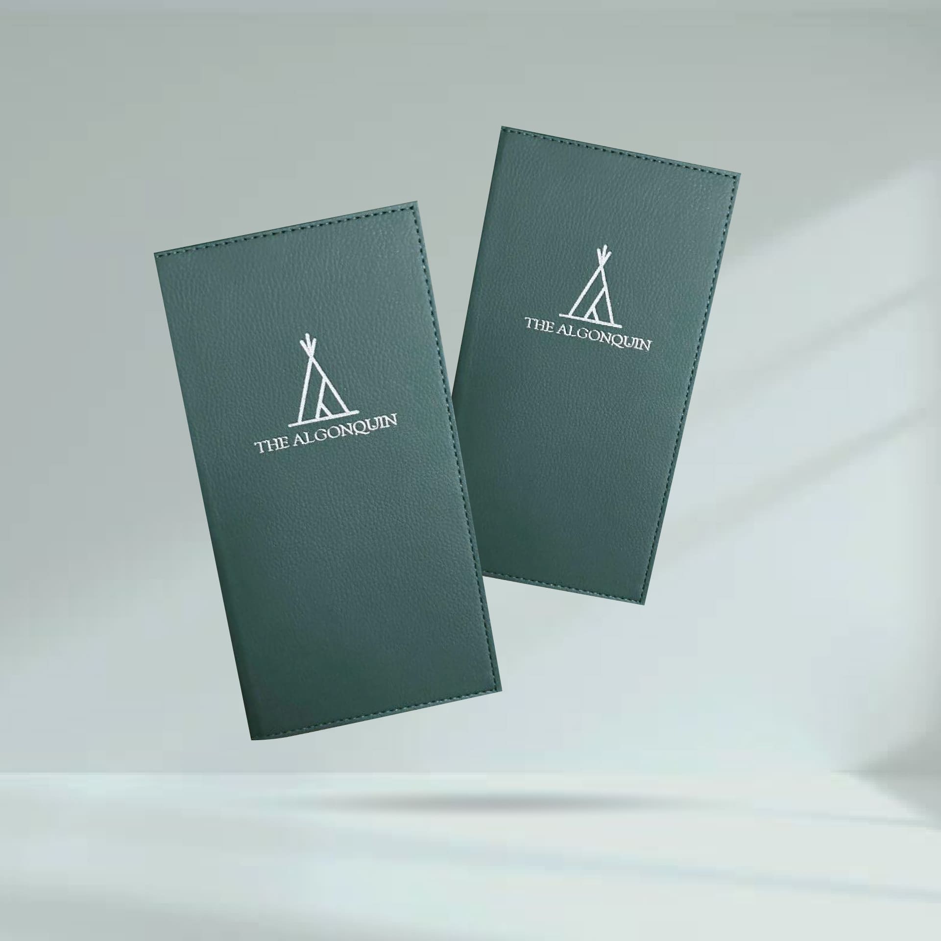 Green Leather Bill folder ปกใบเสร็จหนังเทียมสีเขียว