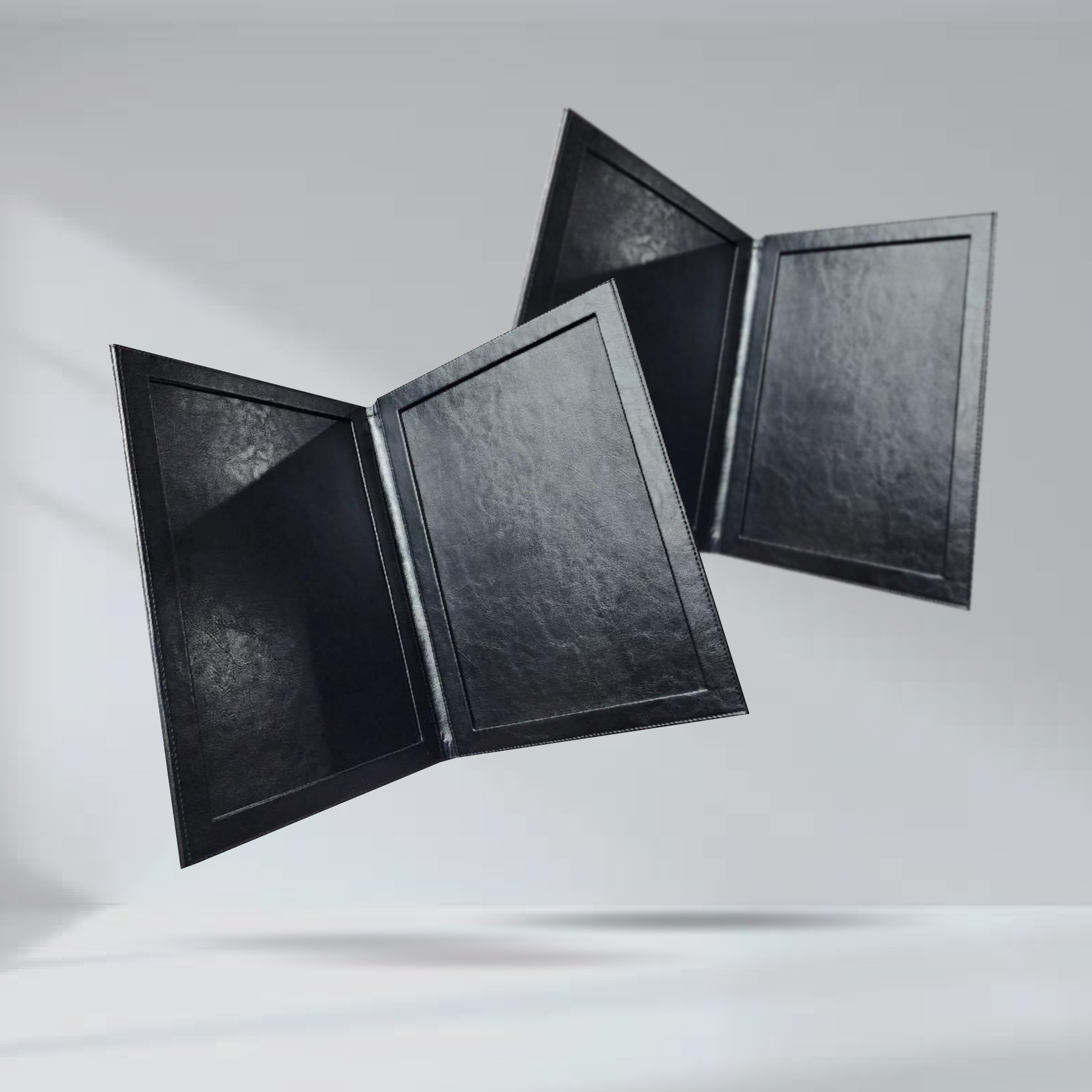 Black Leather Menu Cover ปกเมนูหนังเทียม สีดำ