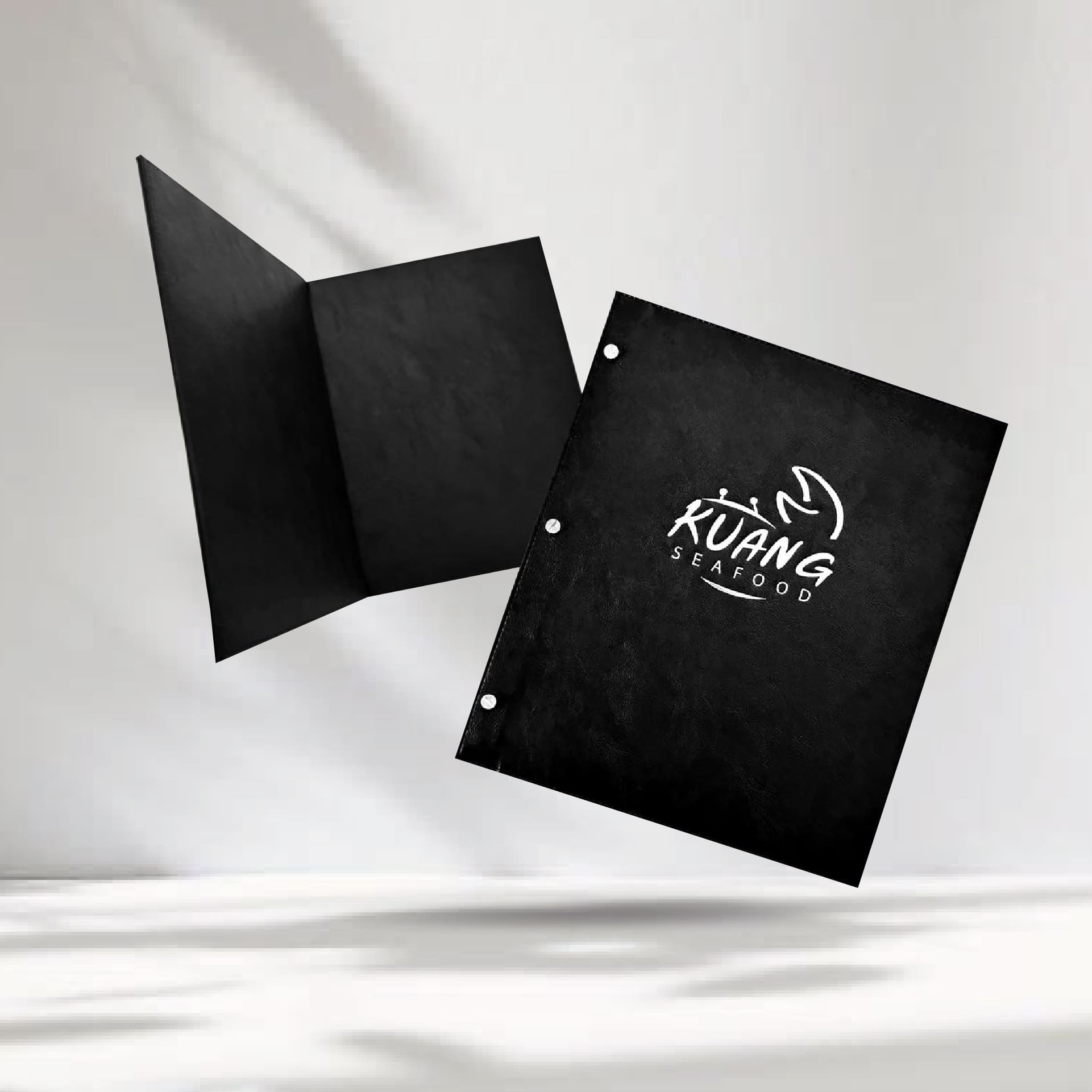 Leather Menu Cover ปกเมนูหนังเทียมพีวีซี สีเทา