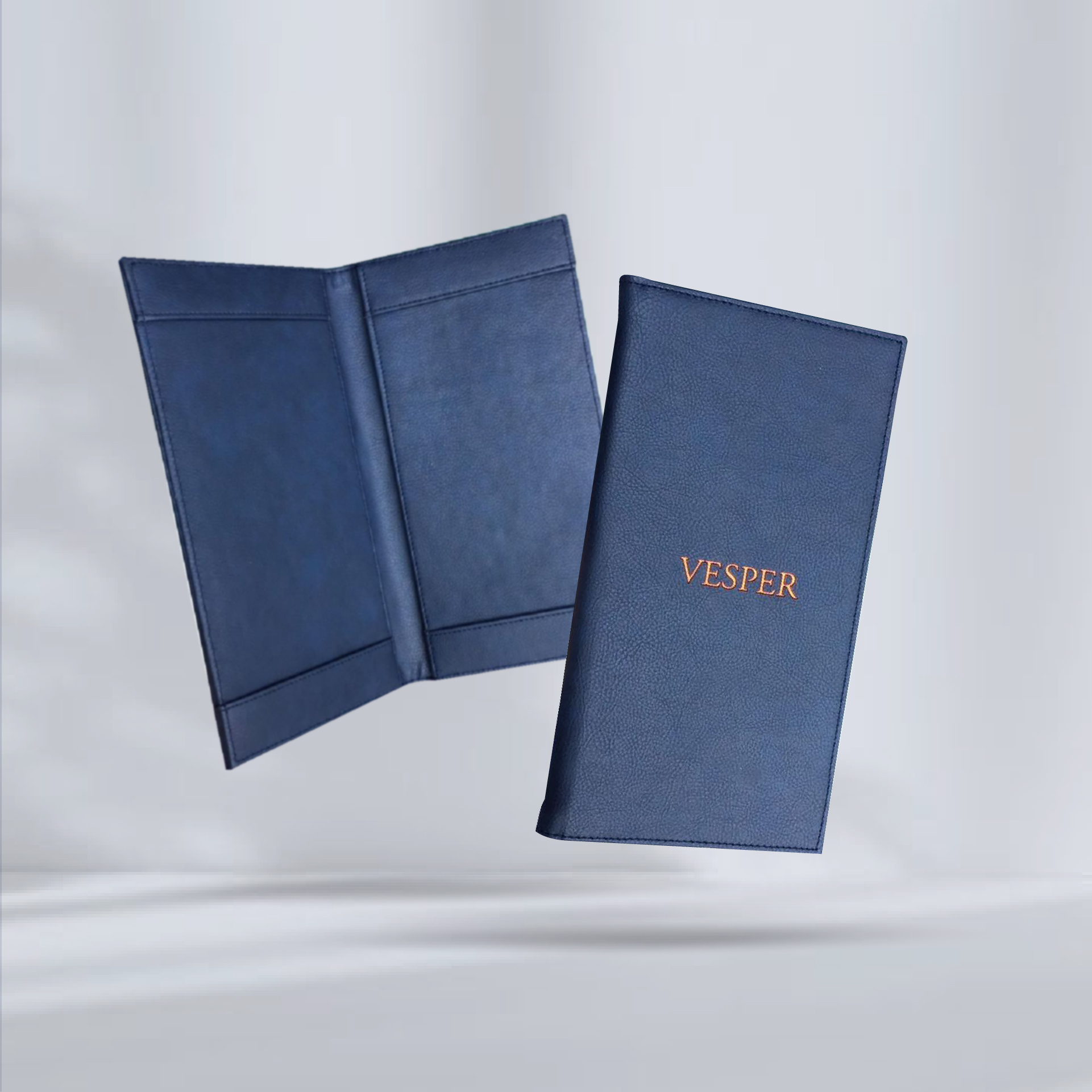 Navy Blue Bill Folder ปกบิลใบเสร็จหนังเทียม สีกรม