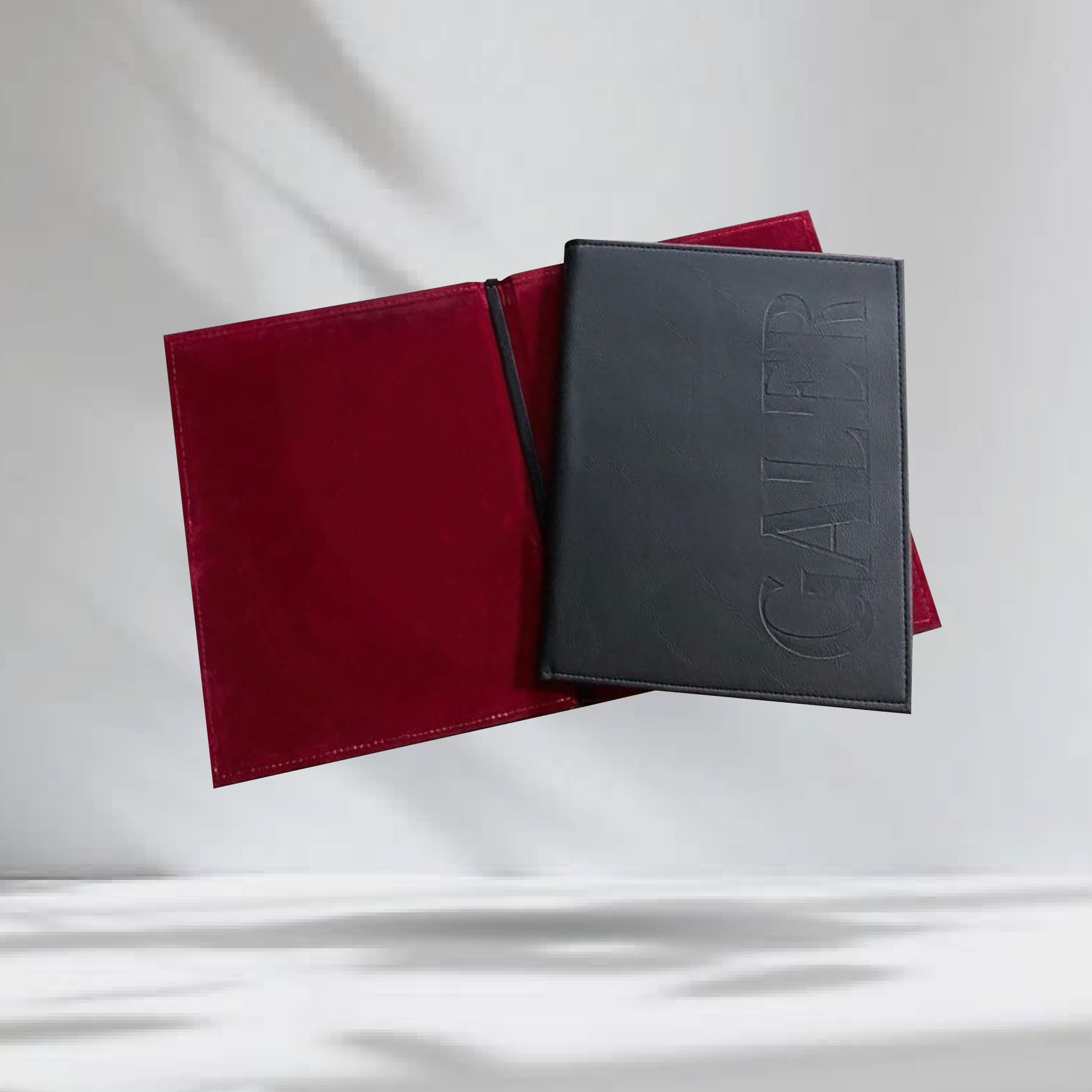 Black Leather ปกเมนูหนังเทียมพีวีซี สีดำ