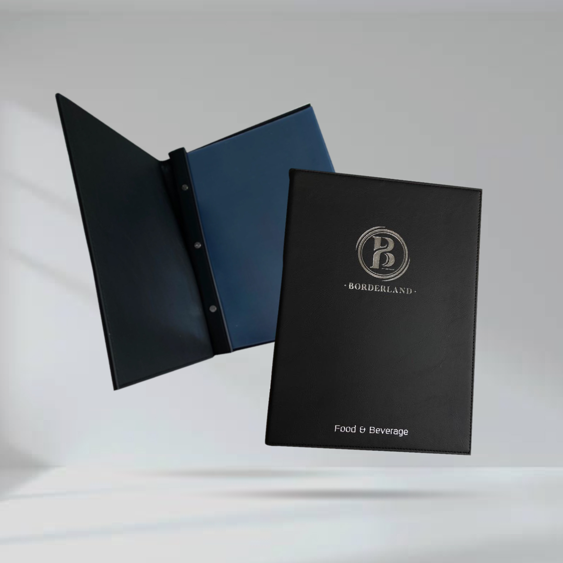 Black Leather Menu Cover ปกเมนูหนังเทียมสีดำ