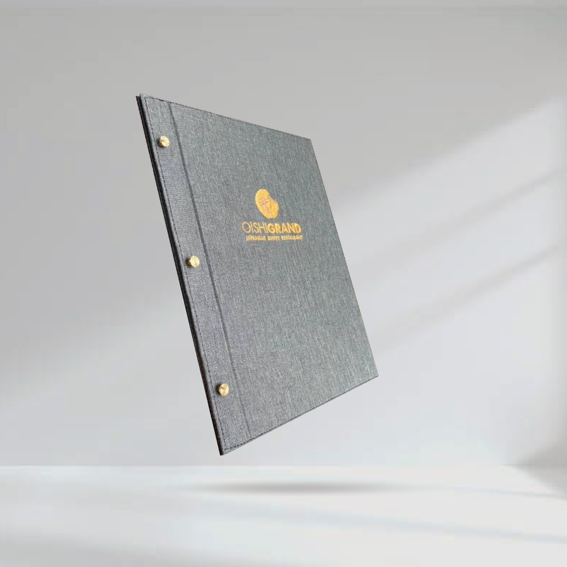 Brown Fabric Menu Cover ปกเมนูผ้าพีวีซี สีเทา