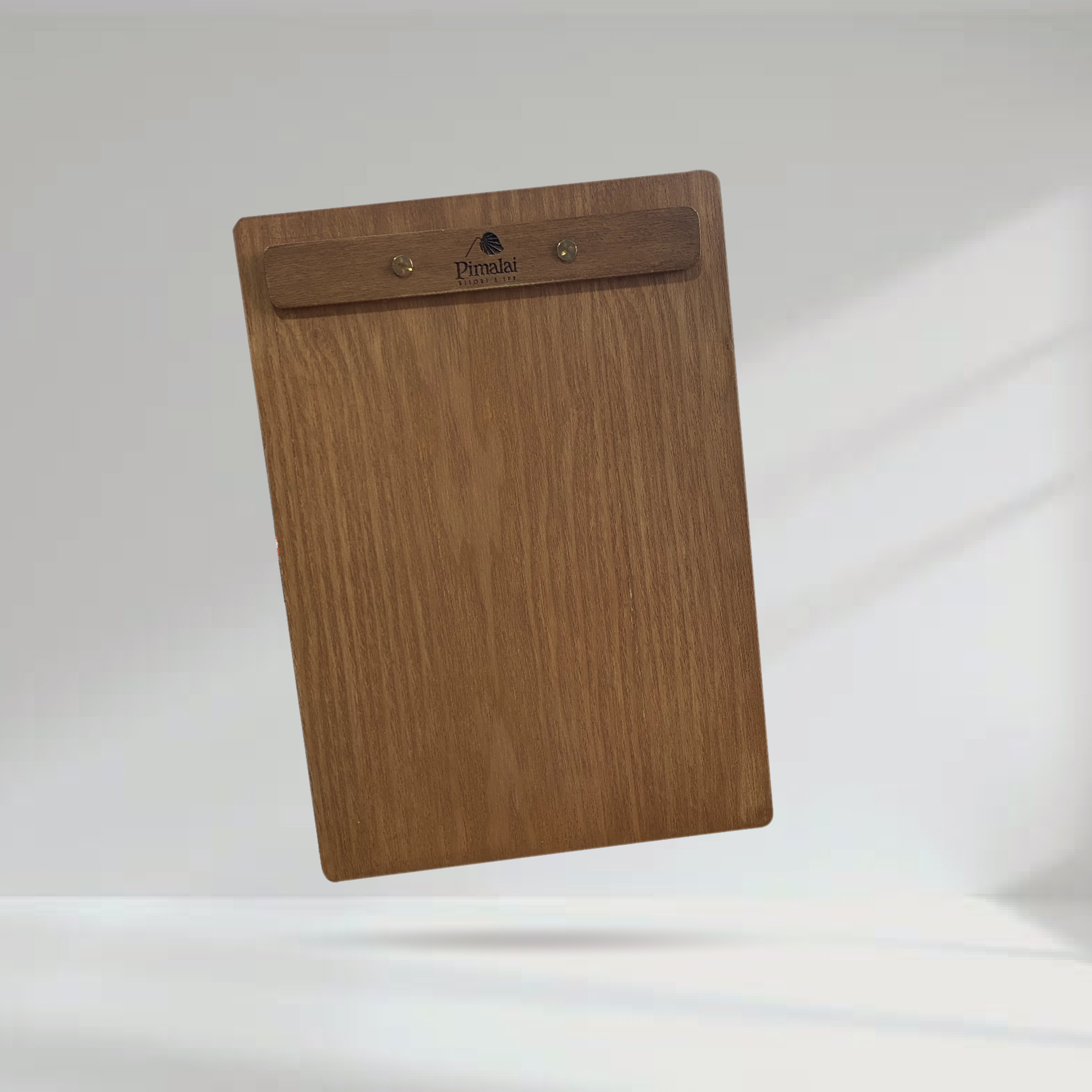 A4 Wood Menu Board with Screws แผ่นปกเมนูไม้ เคลือบและทำสี 