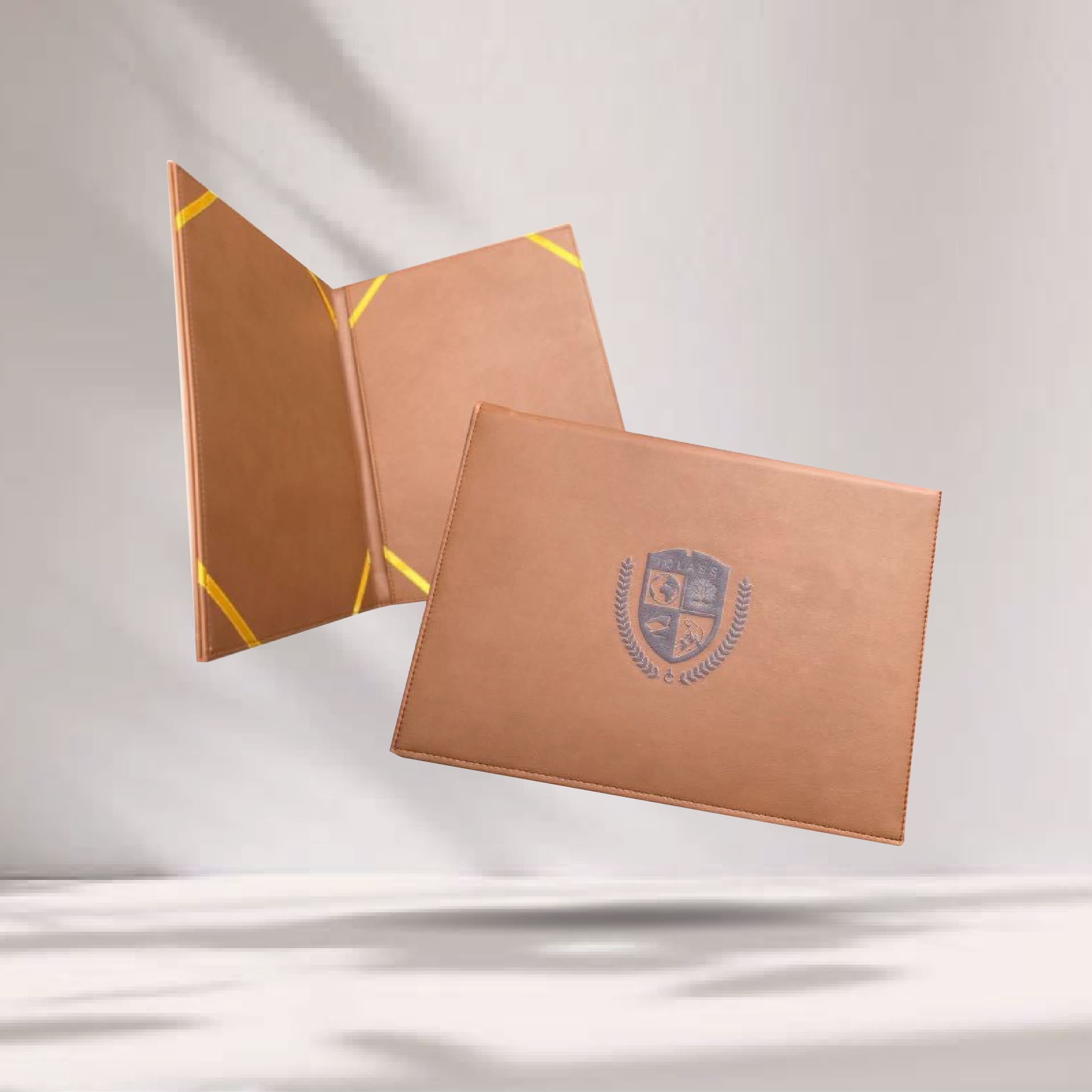 Brown Leather Certificate Cover ปกประกาศนียบัตรหนังเทียมพีวีซี