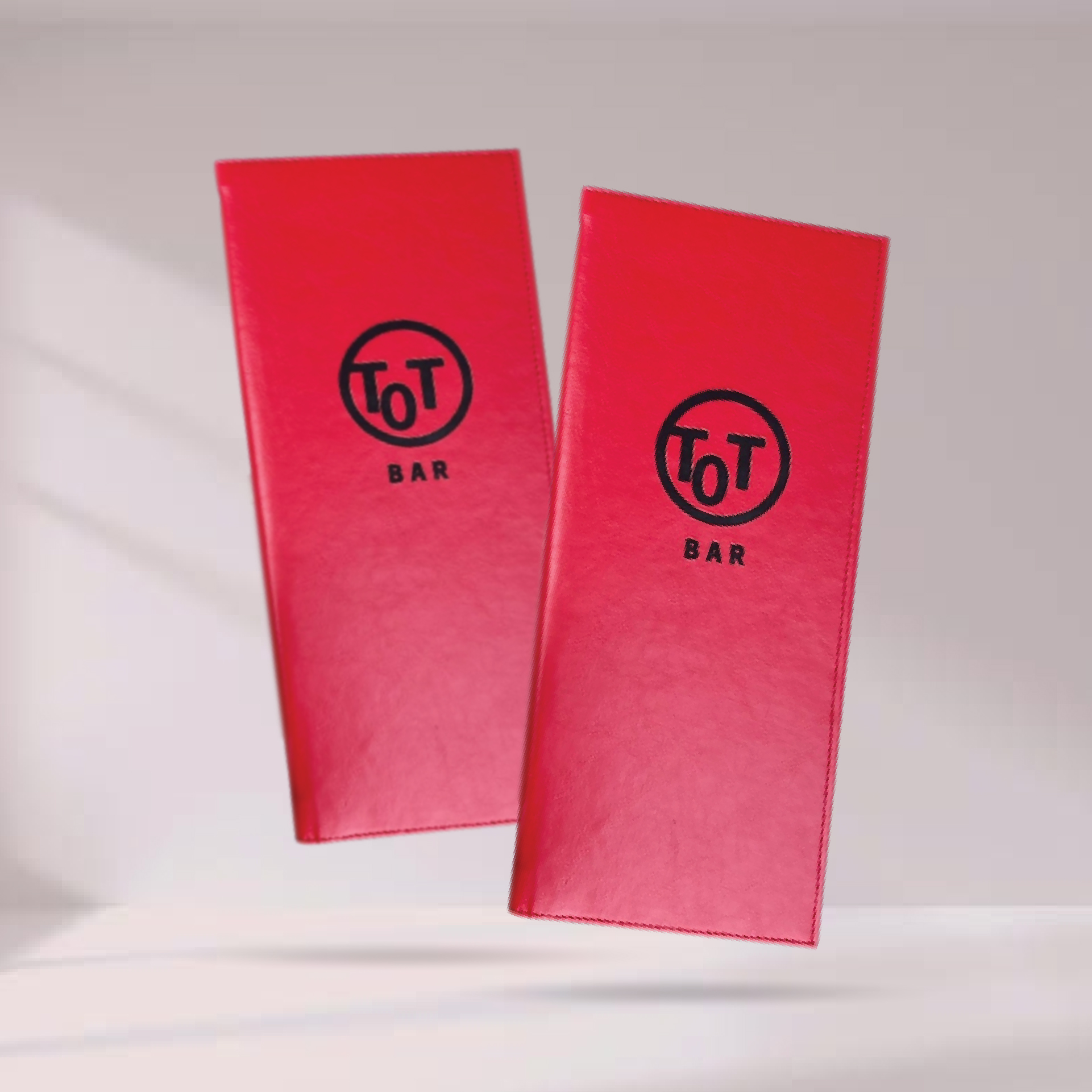 Red Leather Menu Cover ปกเมนูหนังเทียมสีแดง