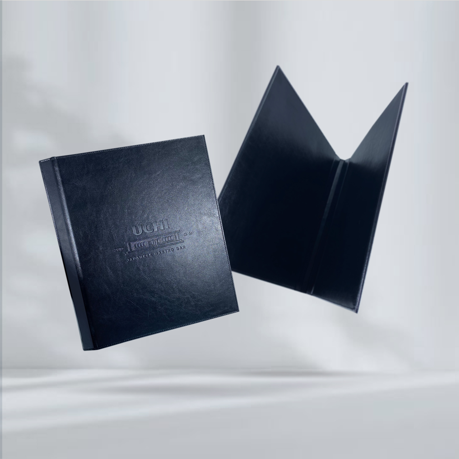 Black Leather Menu Cover  ปกเมนูหนังเทียมสีดำ