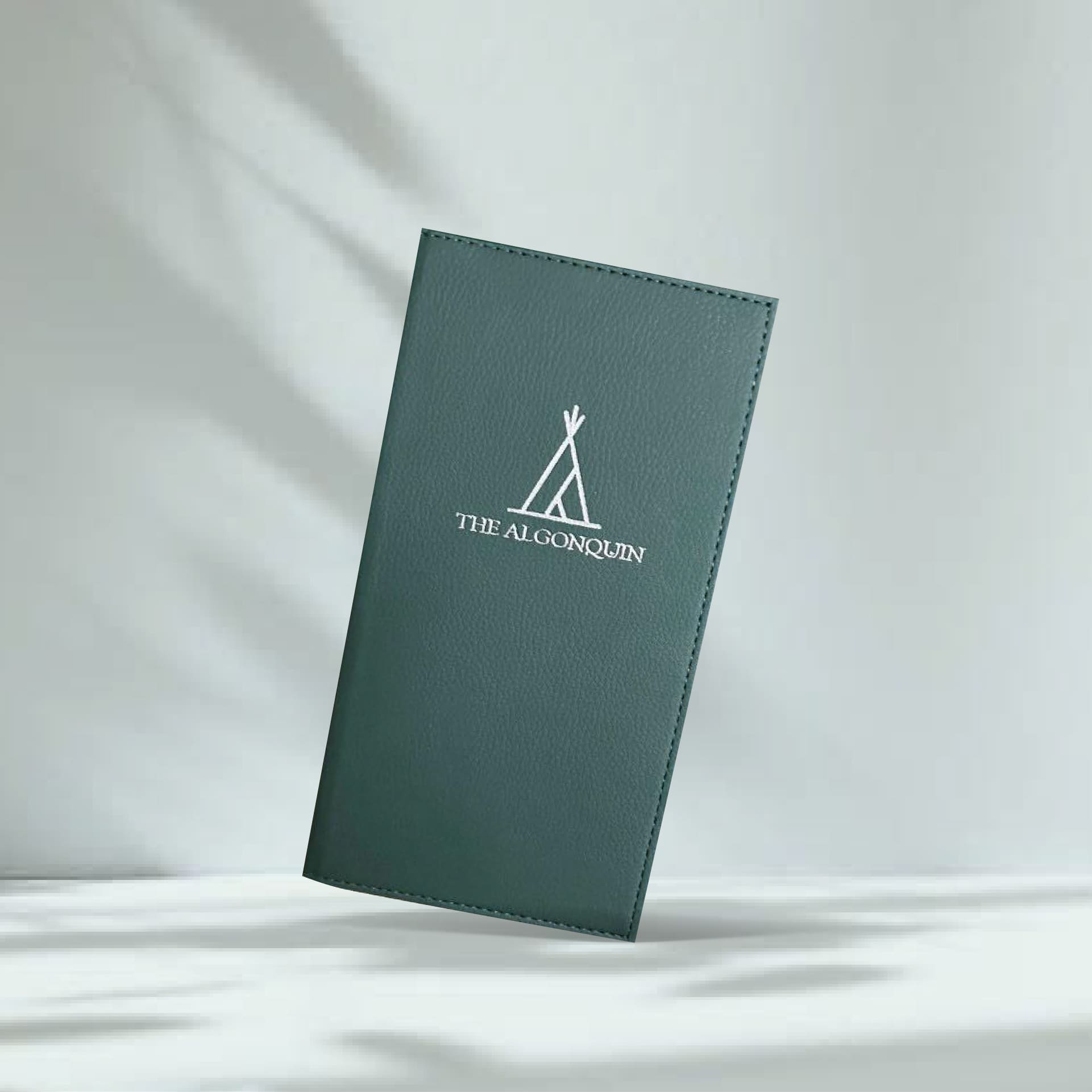 Green Leather Bill folder ปกใบเสร็จหนังเทียมสีเขียว