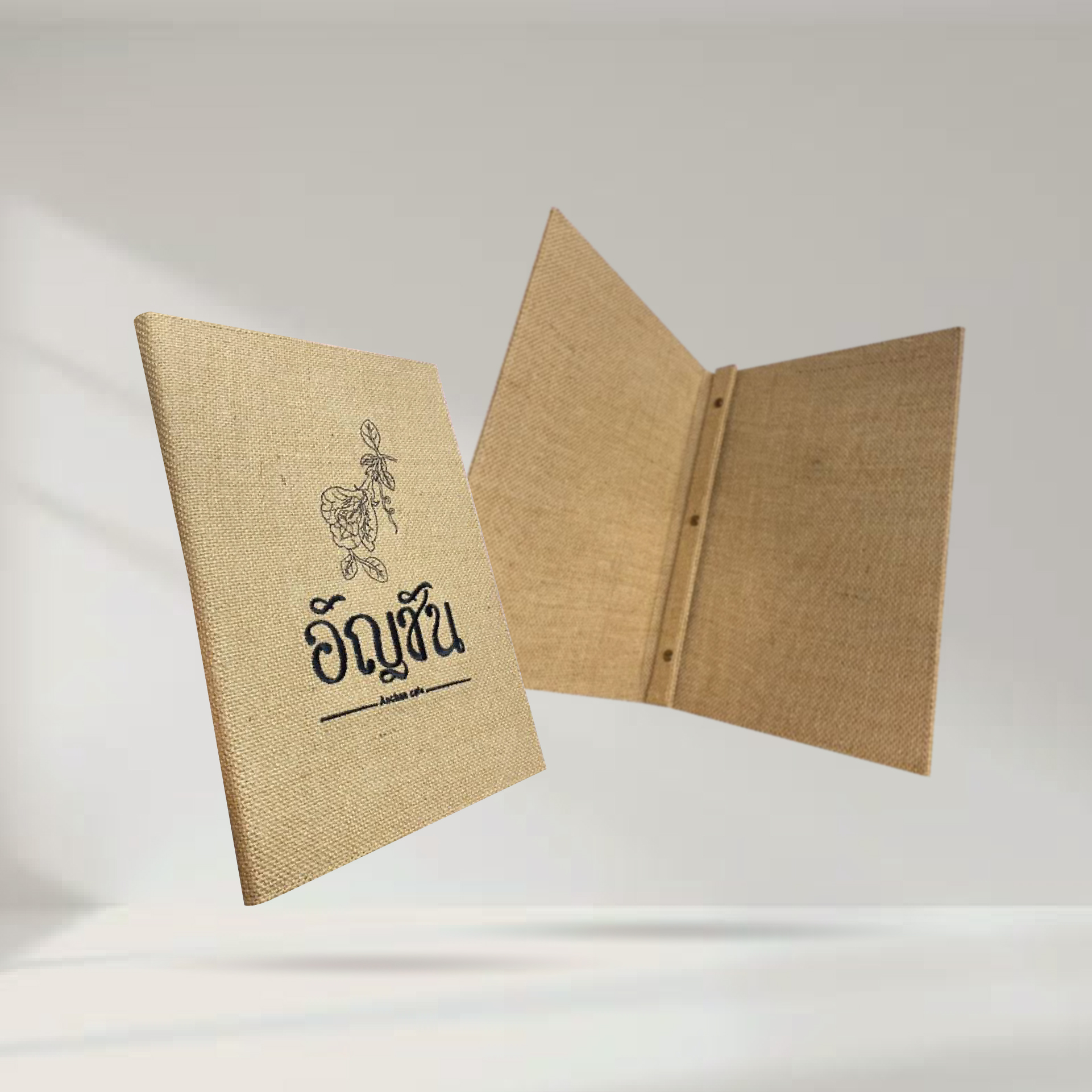 Sackcloth Fabric Menu Cover ปกเมนูผ้ากระสอบเคลือบกันน้ำ