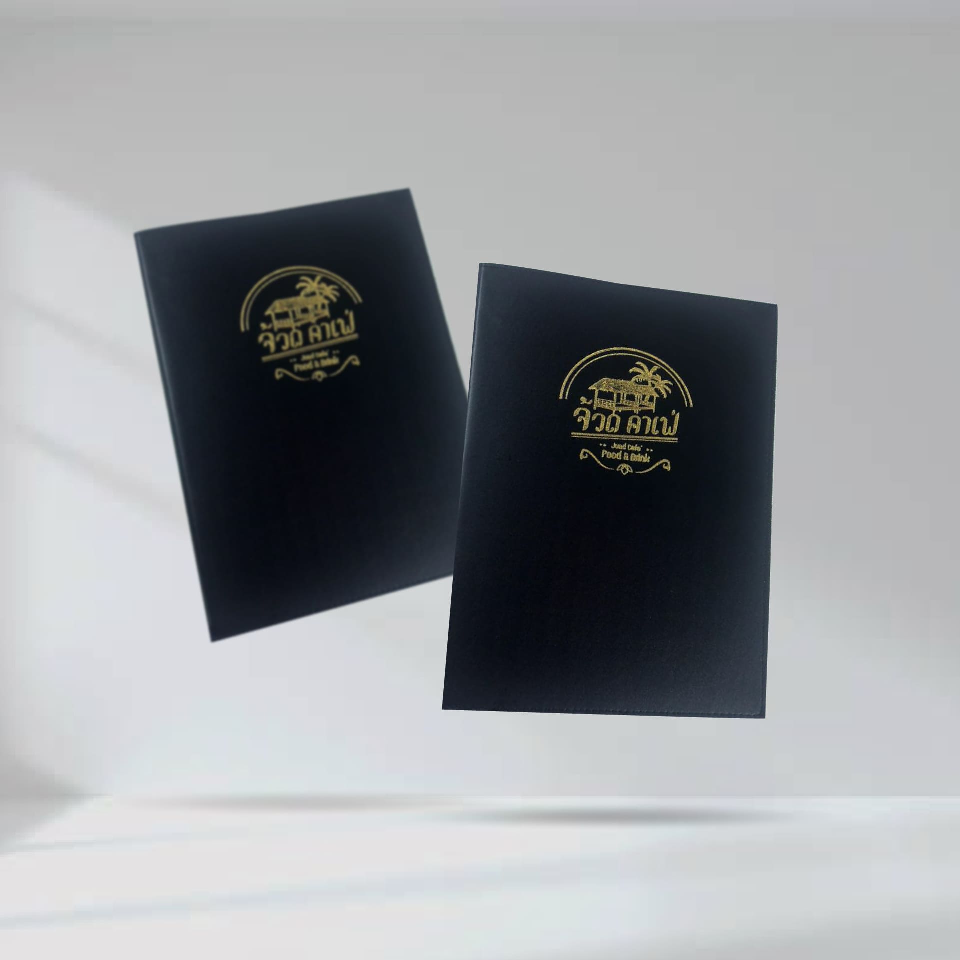 Premium Black Menu Cover ปกเมนูหนังเทียมพีวีซี สีดำ