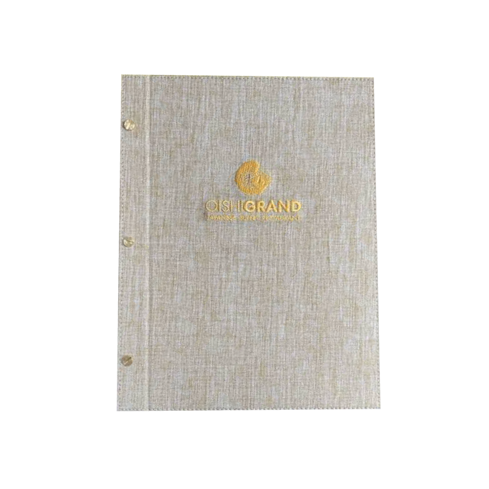 Brown Fabric Menu Cover ปกเมนูผ้าพีวีซี สีน้ำตาล
