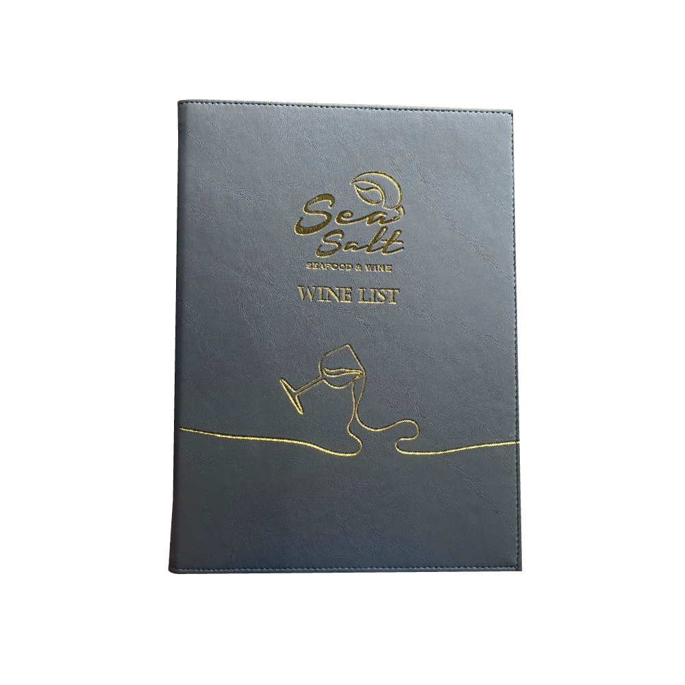 Black Leather Menu Cover ปกเมนูหนังเทียม สีดำ