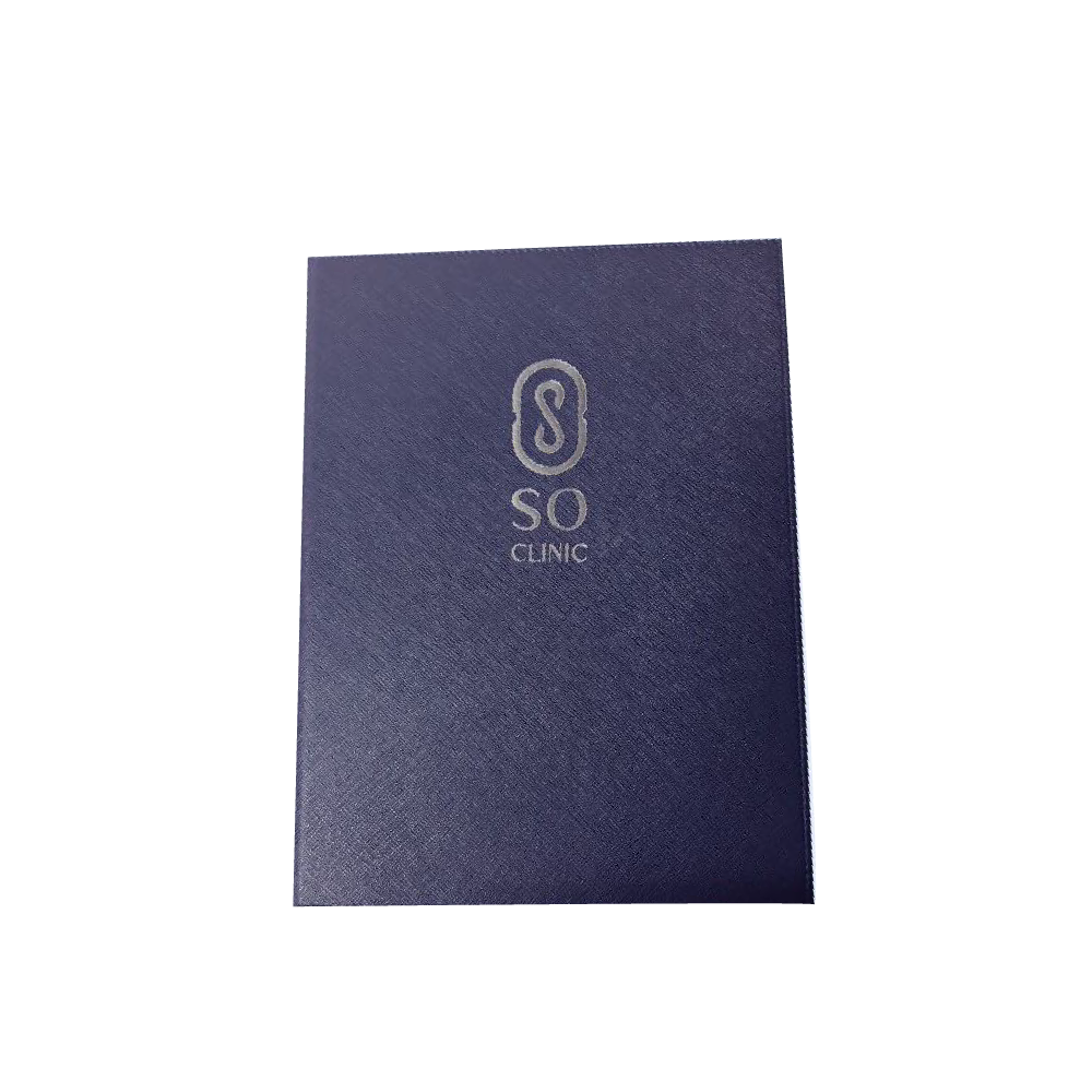 A4 Navy Blue Menu Cover ปกเมนูหนังเทียมพีวีซี สีกรม