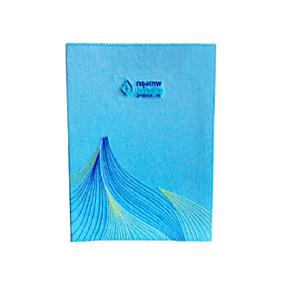 Fabric Folder Cover  ปกประกันผ้าพรีเมี่ยม สีฟ้า