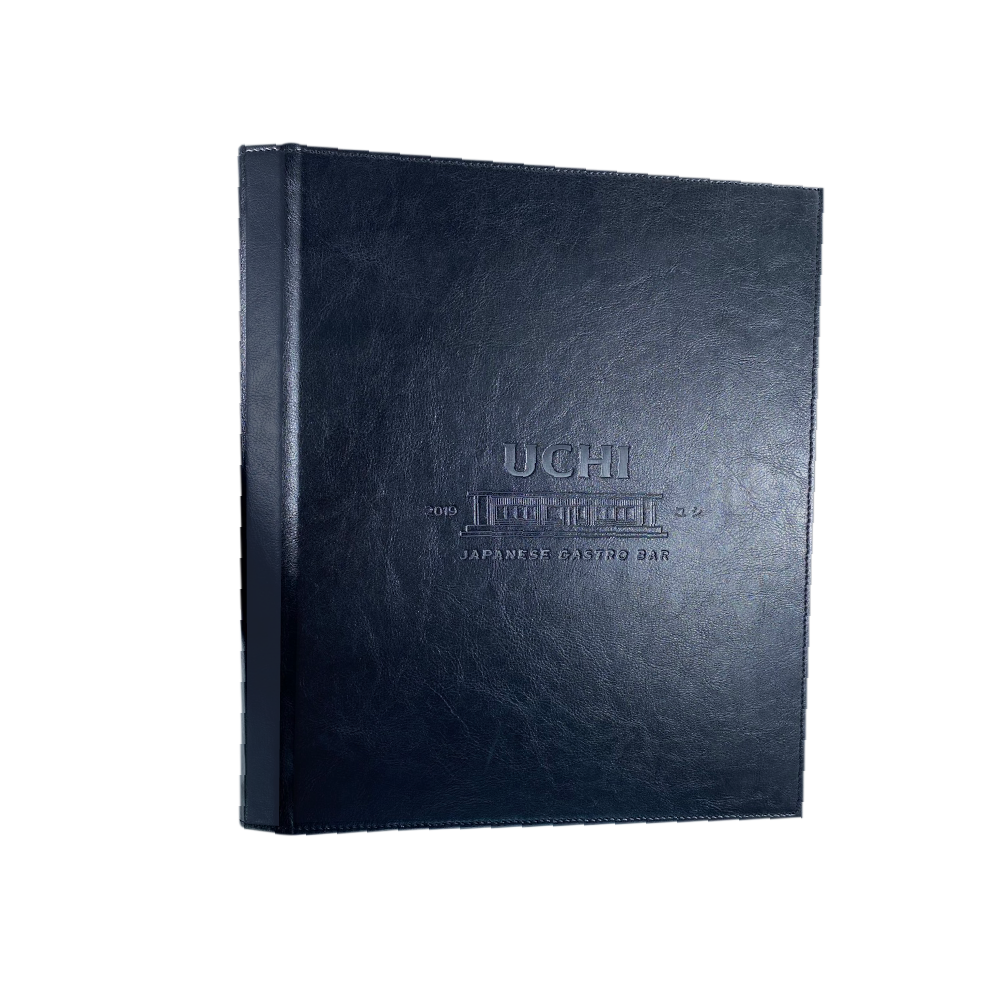 Black Leather Menu Cover  ปกเมนูหนังเทียมสีดำ