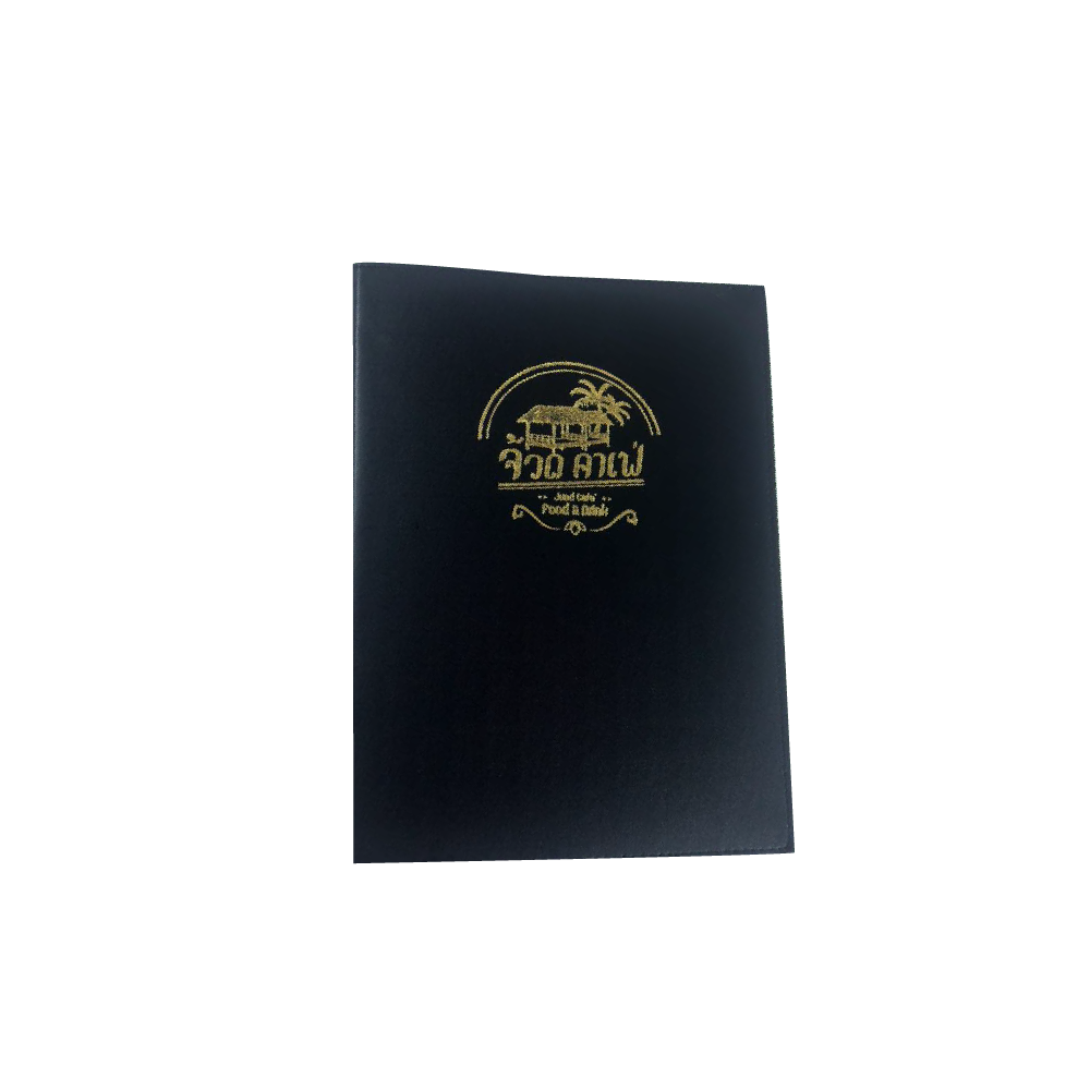 Premium Black Menu Cover ปกเมนูหนังเทียมพีวีซี สีดำ