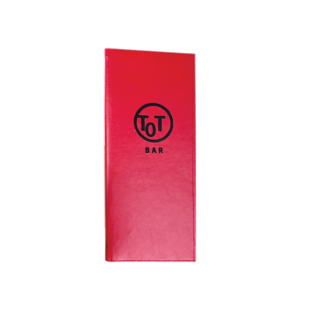Red Leather Menu Cover ปกเมนูหนังเทียมสีแดง