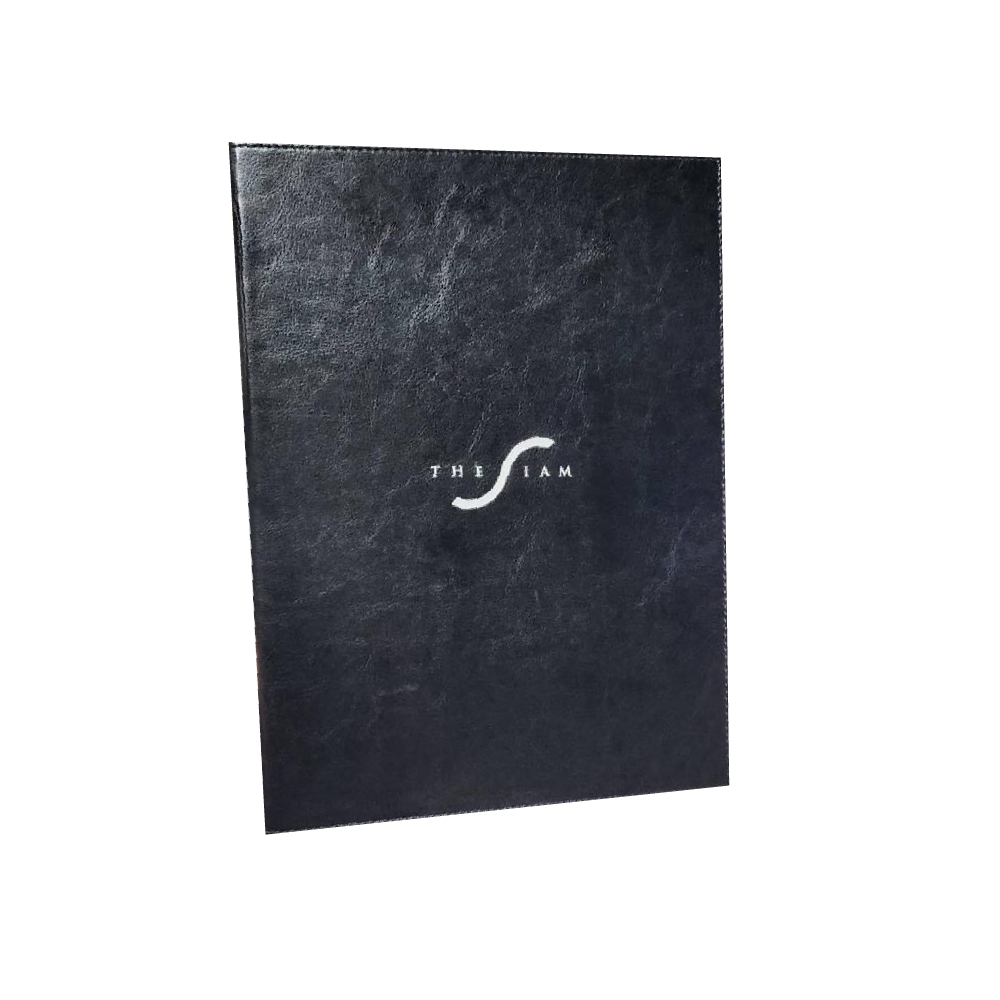 Black Leather Menu Cover ปกเมนูหนังเทียม สีดำ