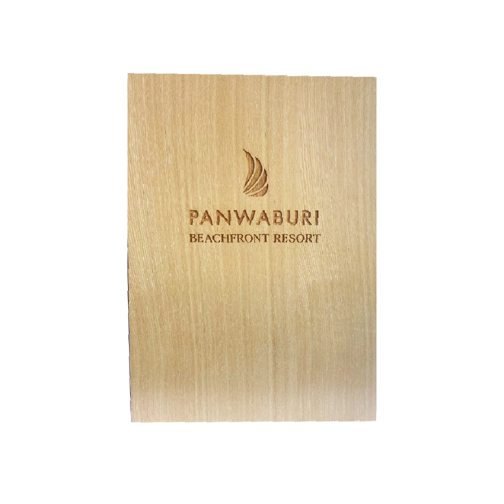 Nature Wood Menu Cover - Loop ปกเมนูไม้ ทำสีธรรมชาติและเคลือบ
