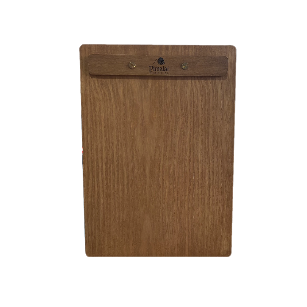 A4 Wood Menu Board with Screws แผ่นปกเมนูไม้ เคลือบและทำสี 